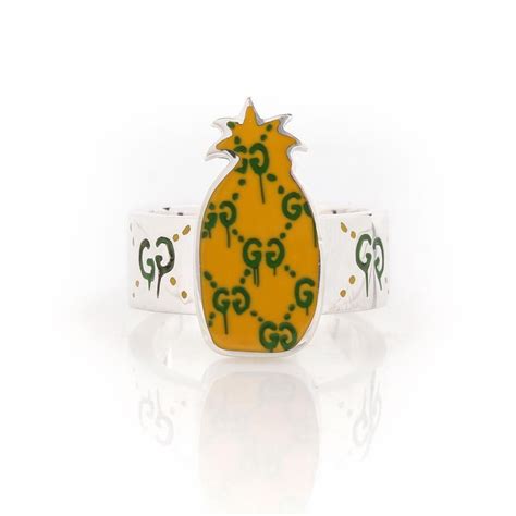 gucci ghost pineapple ring|guccighost ring necklace.